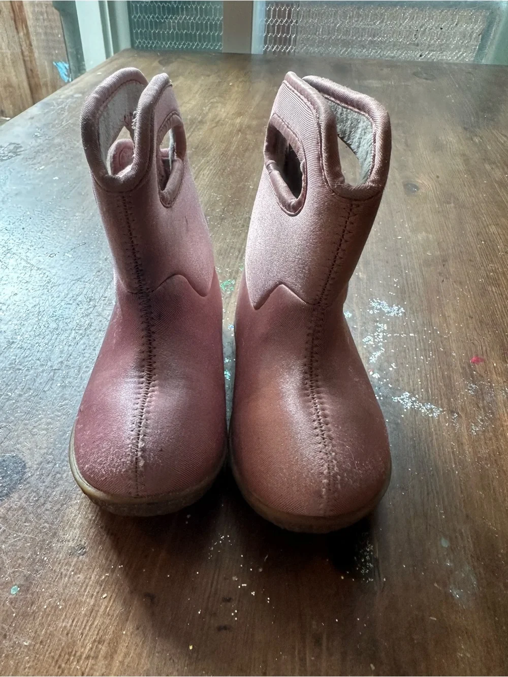 Bogs Kids Metallic Pink Pull-On Rain Boots